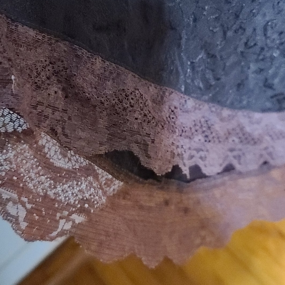 Kar.a.van‎ Women's Brown crushed velvety and lace dress size L GUC - Picture 6 of 9